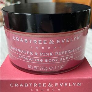 New Crabtree & Evelyn Rosewater & Pink Peppercorn Hydrating Body Scrub sealed